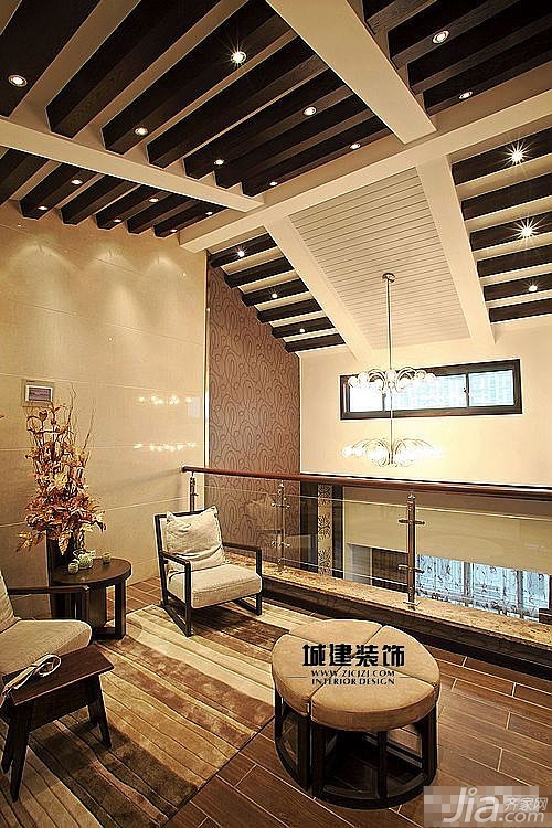 跃层装修,富裕型装修,简约风格,休息室,灯具,吊顶,城建装饰