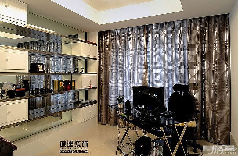 简约风格,欧式风格,公寓装修,富裕型装修,工作区,隔断,书桌,城建装饰
