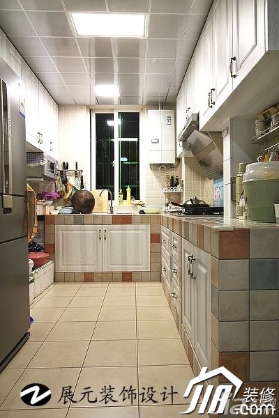 二居室装修,富裕型装修,简约风格,小清新,彩色装修,厨房,橱柜,展元装饰设计