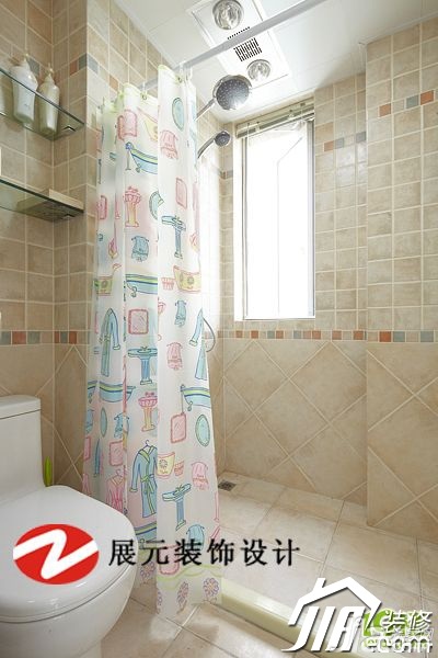 富裕型装修,温馨,公寓装修,暖色调装修,美式风格,卫生间,展元装饰设计