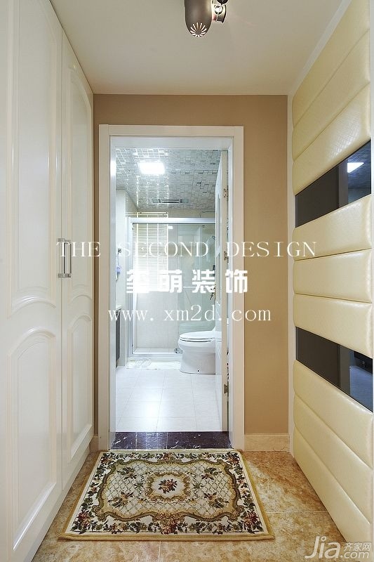 冷色调装修,130平米装修,公寓装修,富裕型装修,简约风格,玄关,玺萌设计