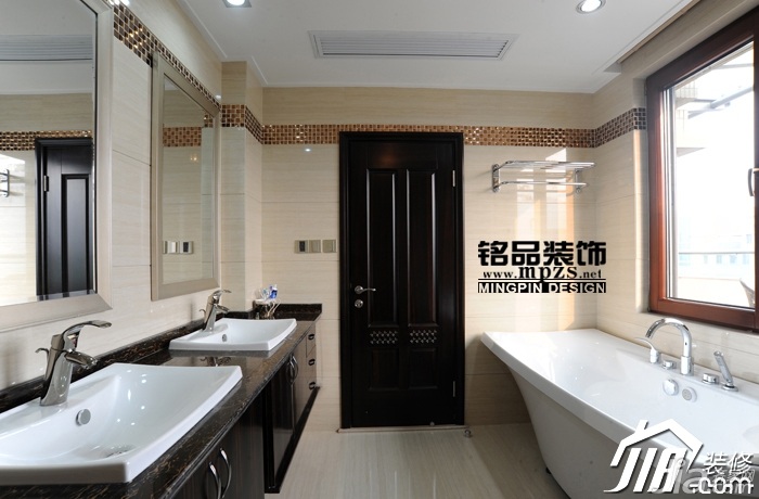 新古典风格,豪华型装修,别墅装修,卫生间,洗手台,卫浴挂件