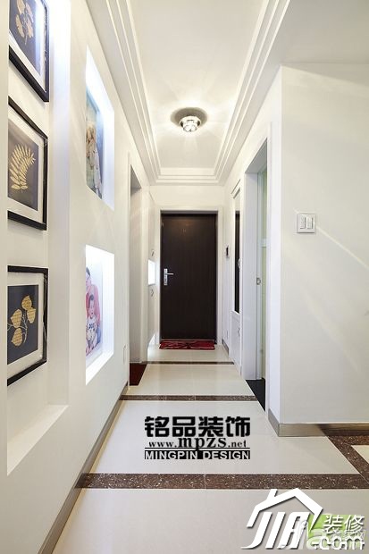 二居室装修,90平米装修,15-20万装修,简约风格,过道,照片墙