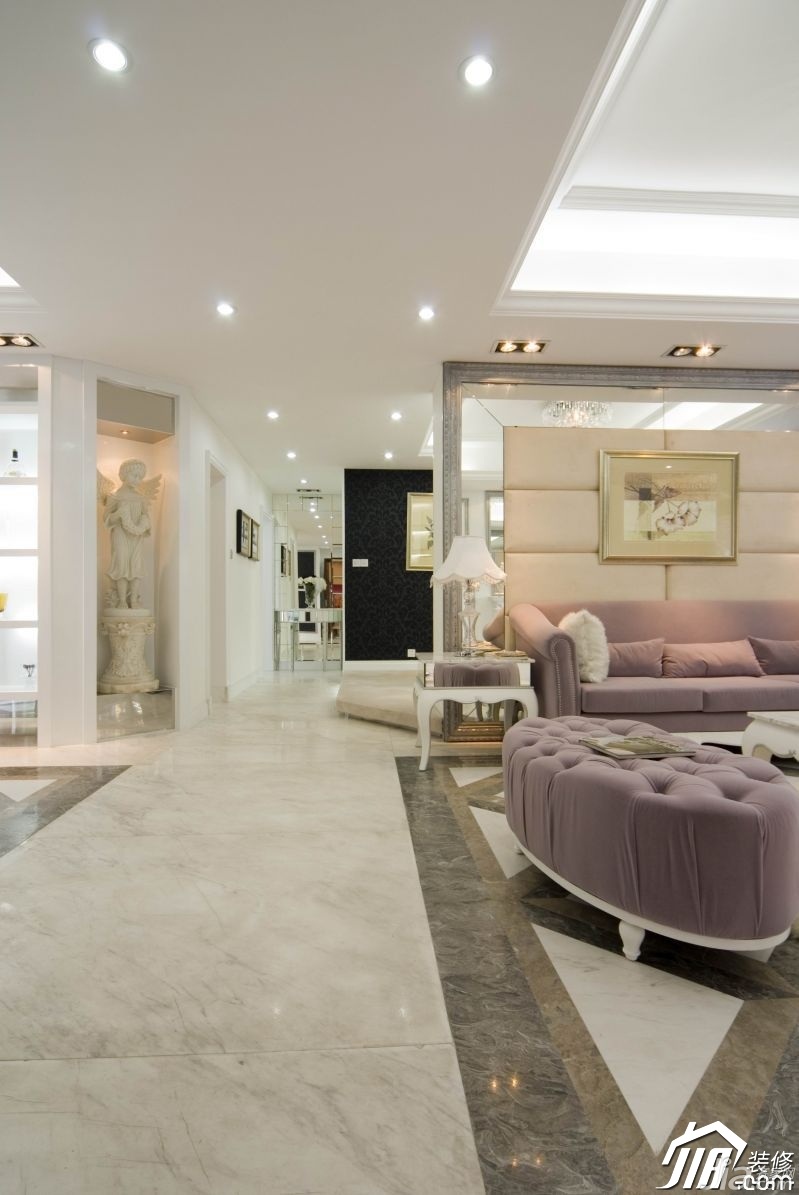 浪漫,白色装修,豪华型装修,140平米以上装修,别墅装修,欧式风格,客厅,紫色,浪漫