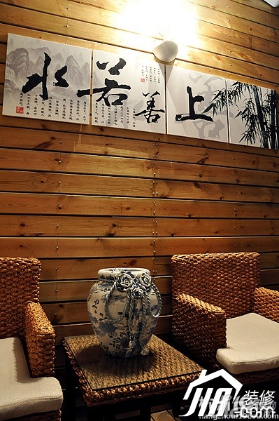 二居室装修,富裕型装修,时尚,装饰画,沙发,原木色,新中式风格