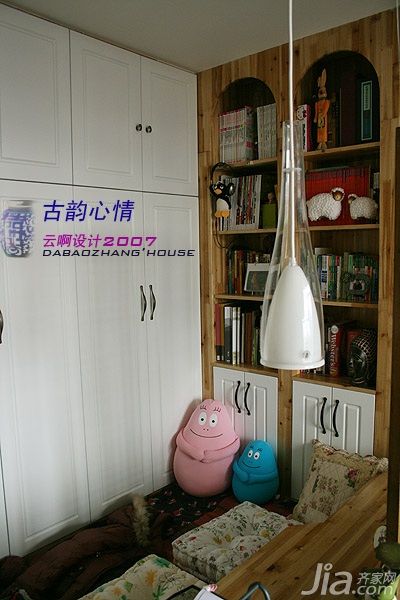 新古典风格,公寓装修,书架,灯具,工作区