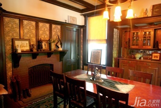 复式装修,140平米以上装修,经济型装修,欧式风格,海外家居,餐厅,餐桌,装饰画,灯具,原木色