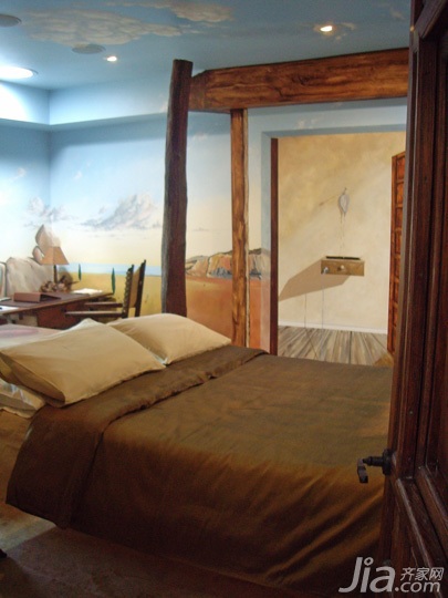 公寓装修,70平米装修,经济型装修,混搭风格,海外家居,卧室,床,床头柜,卧室背景墙