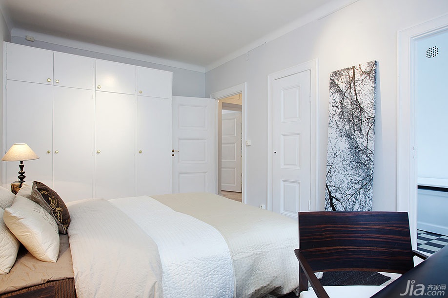 公寓装修,60平米装修,经济型装修,北欧风格,宜家风格,卧室,床,舒适