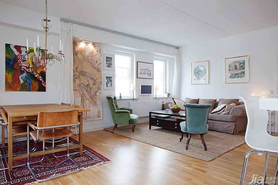 公寓装修,北欧风格,客厅,沙发,餐桌