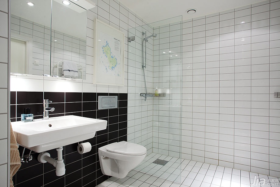 公寓装修,北欧风格,马桶,浴室柜,淋浴房