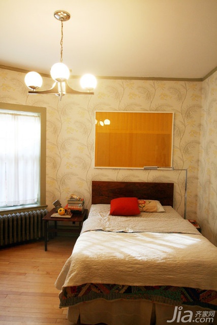 公寓装修,100平米装修,经济型装修,混搭风格,海外家居,卧室,床,卧室背景墙,灯具,床头柜