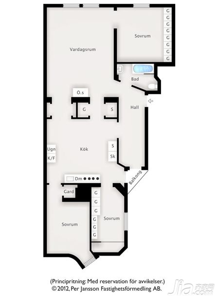 复式装修,60平米装修,经济型装修,宜家风格,户型图