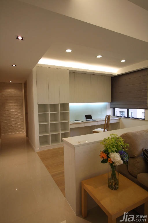 二居室装修,120平米装修,富裕型装修,简约风格,台湾家居,工作区,书桌,吊顶