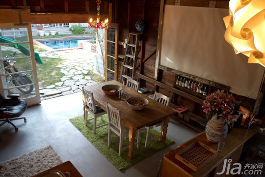 别墅装修,60平米装修,经济型装修,简约风格,海外家居,餐厅,餐桌,橱柜