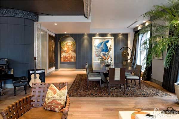 公寓装修,90平米装修,富裕型装修,简约风格,海外家居,餐厅,餐桌,沙发