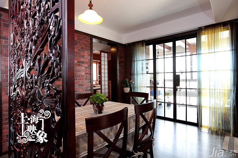 二居室装修,90平米装修,富裕型装修,混搭风格,隔断,餐厅,餐厅背景墙