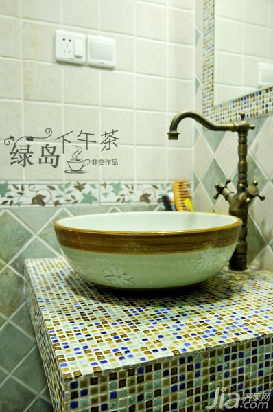 公寓装修,田园风格,80平米装修,经济型装修,非空,卫生间,洗手台