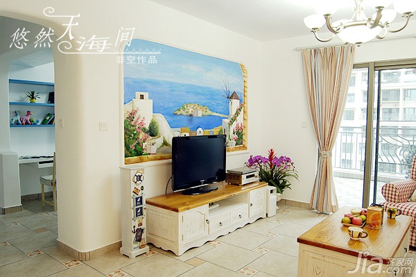 非空,四房装修,120平米装修,20万以上装修,地中海风格,客厅,沙发,茶几,电视柜