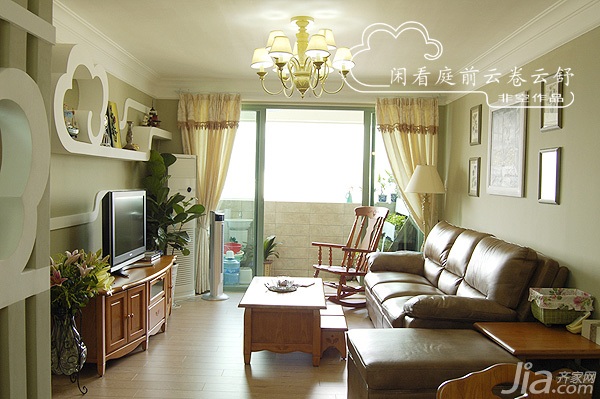 非空,公寓装修,80平米装修,经济型装修,混搭风格,客厅,沙发,茶几,灯具,电视柜