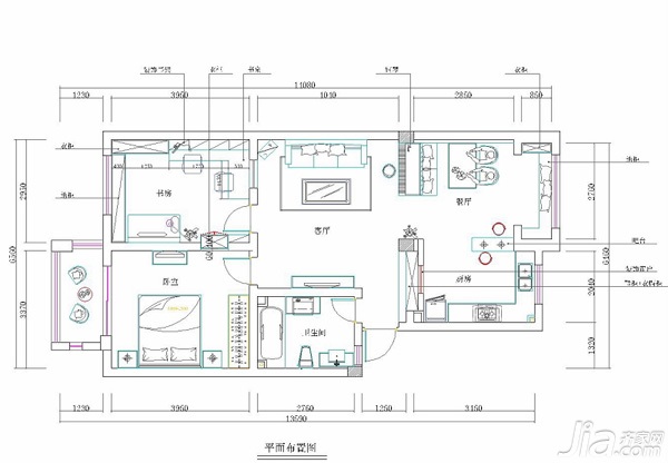 婚房装修,二居室装修,90平米装修,10-15万装修,日式风格,户型图