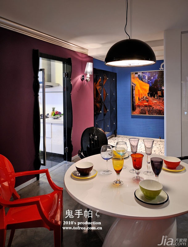 鬼手帕,复式装修,140平米以上装修,富裕型装修,混搭风格,餐厅,餐桌,灯具,橱柜
