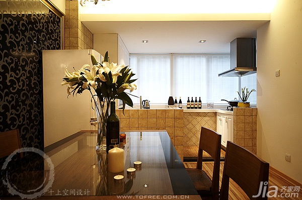十上,公寓装修,90平米装修,经济型装修,简约风格,餐厅,餐桌,橱柜