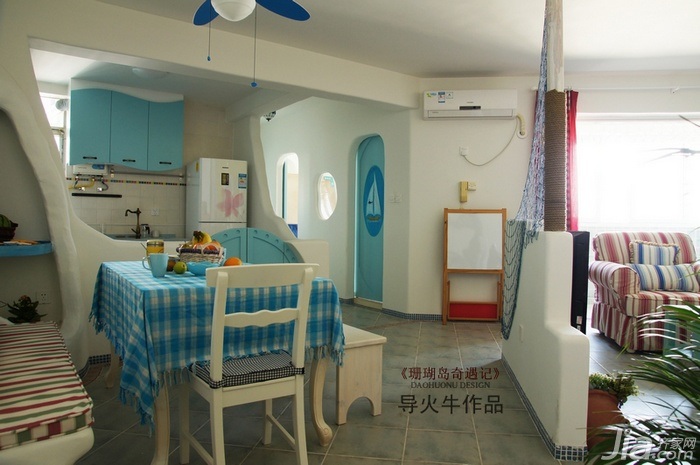 导火牛,公寓装修,80平米装修,15-20万装修,混搭风格,餐厅,餐桌,橱柜,沙发