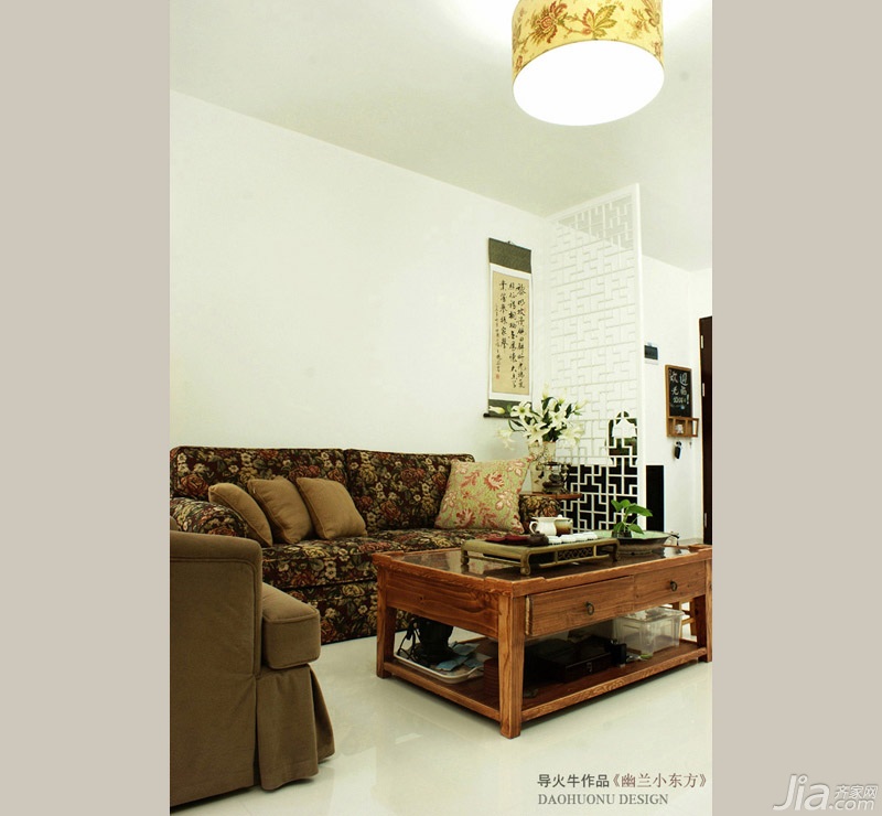 导火牛,90平米装修,公寓装修,经济型装修,中式风格,客厅,沙发,茶几,灯具