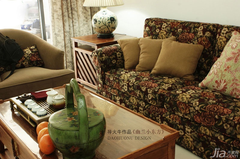 导火牛,90平米装修,公寓装修,经济型装修,中式风格,客厅,沙发,茶几,灯具