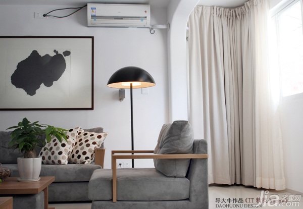 导火牛,公寓装修,90平米装修,简约风格,经济型装修,客厅,沙发,茶几,窗帘,装饰画