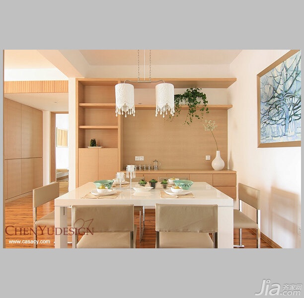 陈禹,四房装修,140平米以上装修,富裕型装修,简约风格,餐厅,餐桌,橱柜,灯具