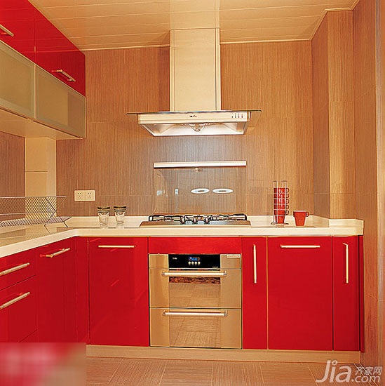 10款現代紅色整體櫥柜 給廚房添味