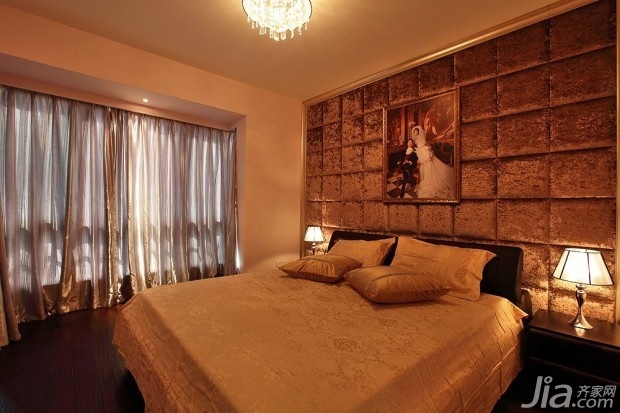 一居室装修,70平米装修,经济型装修,简约风格,卧室,床,床头柜,卧室背景墙