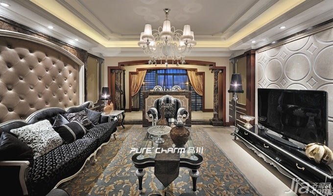 四房装修,140平米以上装修,豪华型装修,欧式风格,客厅,电视背景墙