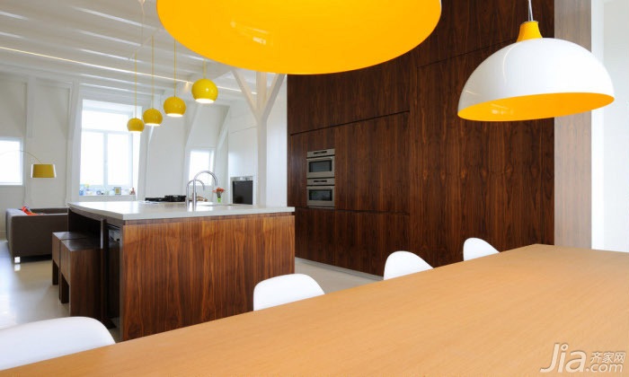 公寓装修,简约风格,经济型装修,厨房,橱柜,餐厅,餐桌,灯具,实用