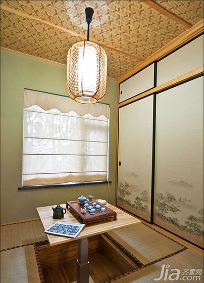 三居室装修,120平米装修,美式乡村风格,榻榻米,吊顶,灯具