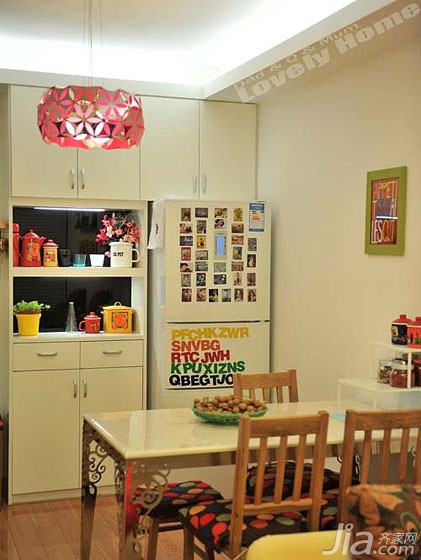 二居室装修,50平米装修,田园风格,餐厅,餐桌