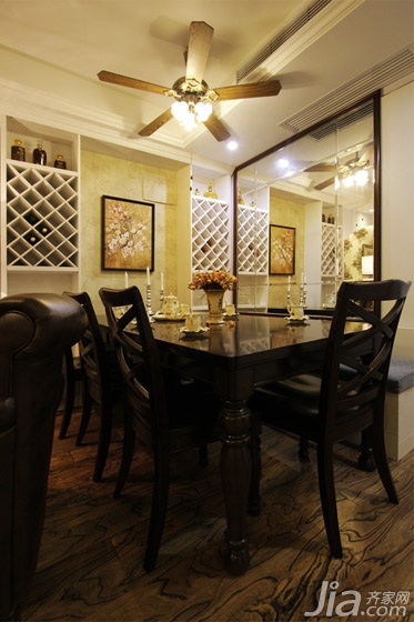 美式乡村风格,公寓装修,宜家风格,富裕型装修,餐厅,餐桌,灯具,装饰画,大气,温馨