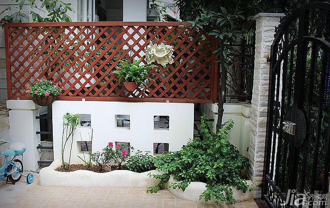 别墅装修,80平米装修,田园风格,庭院,花园
