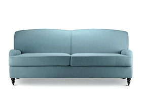小清新复古范儿 浅蓝色欧式三人沙发