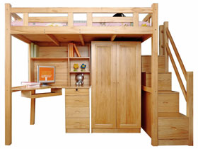 環保松木兒童多功能高低床