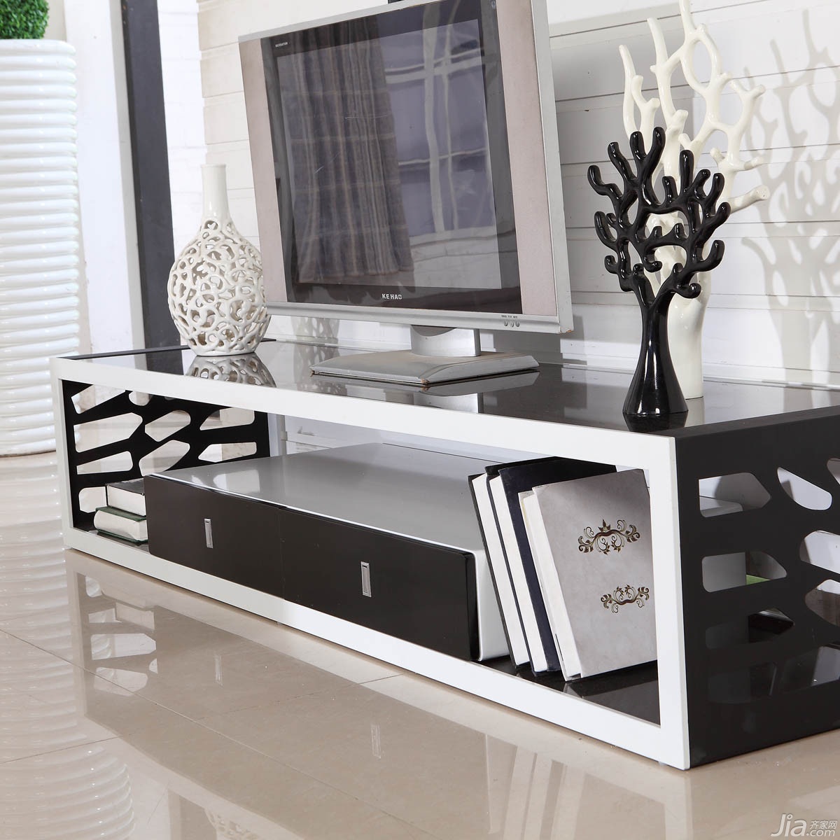 現代簡約客廳電視柜 鋼化玻璃烤漆電視柜