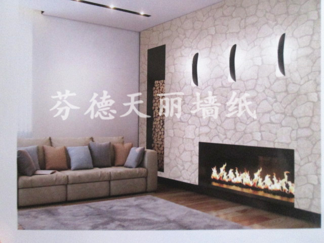 中式逼真仿石块墙纸 书房客厅背景墙壁纸2/14