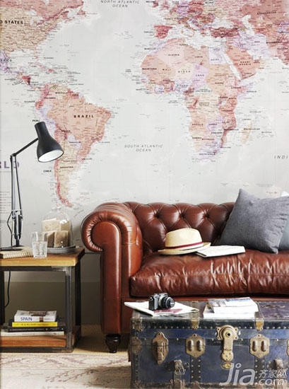 11图地图背景墙 让你在家坐拥世界