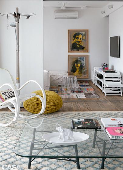 白色背景时髦家具完美搭配 巴西现代简约小公寓