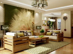 明亮的客廳 實木的家具給家中染上高貴的顏色