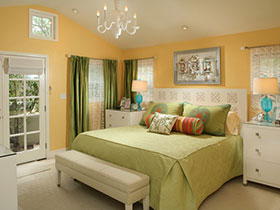清新臥室效果圖 21張彩色臥室床設計