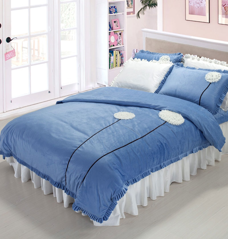卧室,床上用品,蓝色,