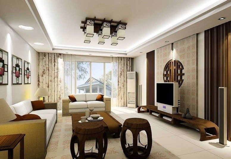 装修效果图 家居美图 三米设计中式风格公寓济型平米客厅电视